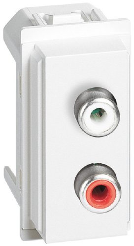 Розетка аудио RCA модульная Legrand BTicino Living Now 1-м. 1 мод. белый фото Розетка аудио RCA модульная Legrand BTicino Living Now 1-м. 1 мод. белый картинка